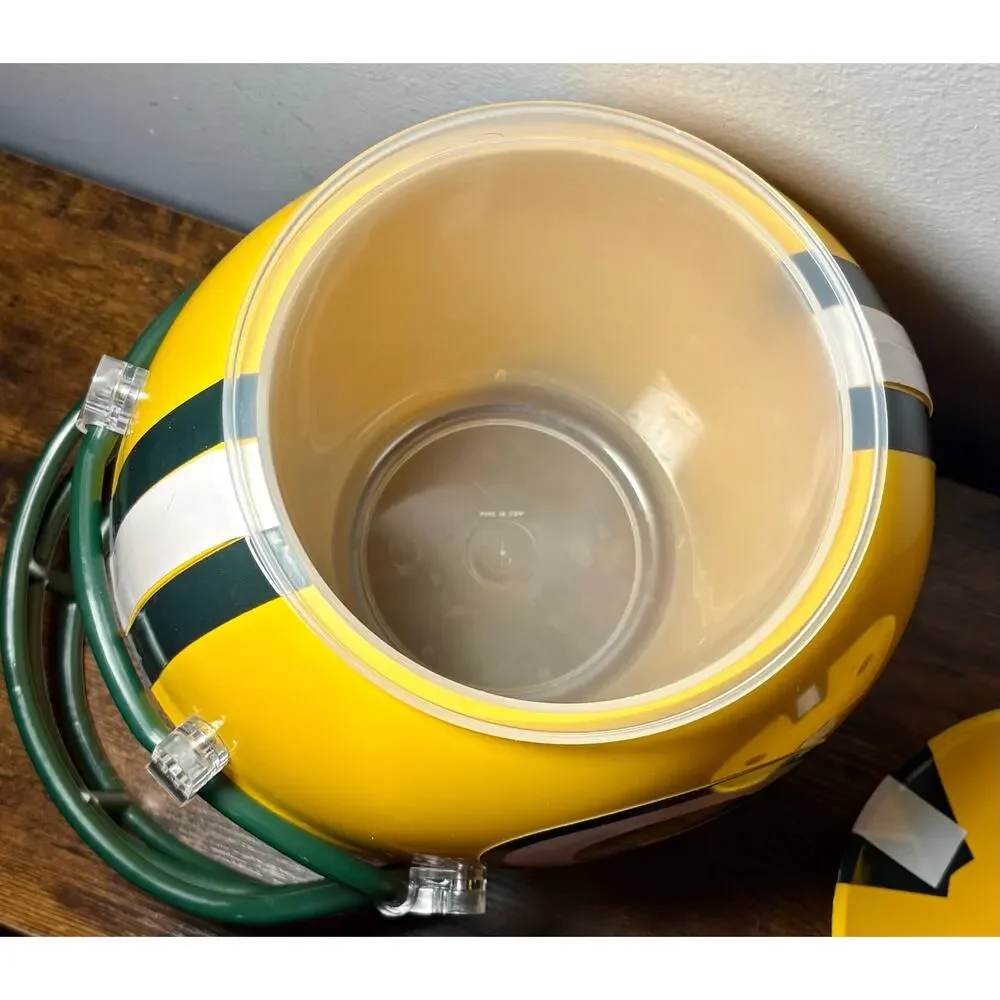 Vintage Green Bay Packers NFL Snack Helmet with Lid Super Bowl Chip & Dip